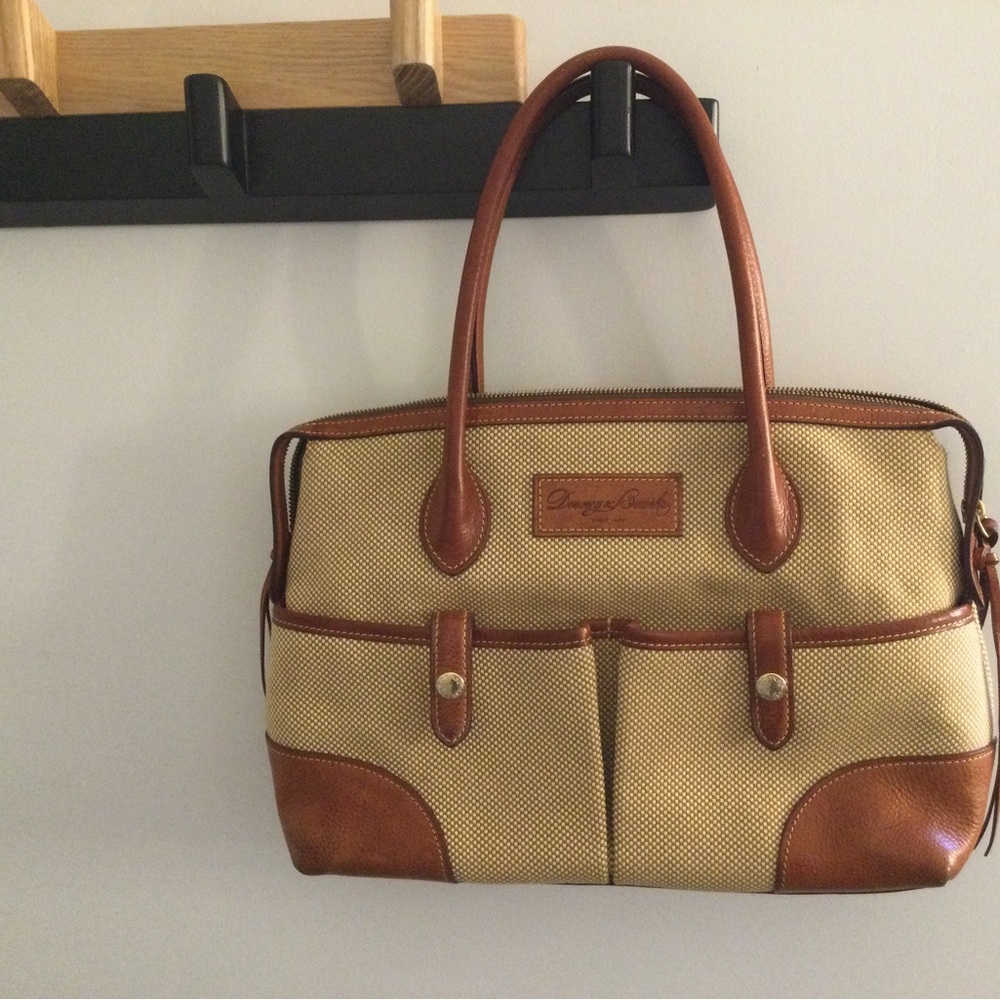 Dooney & Bourke Tan and Brown Shoulder Bag